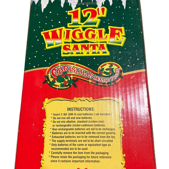 Vintage Musical Wiggle Santa 12" Sings Jingle Bells & Dances - Picture 8 of 11